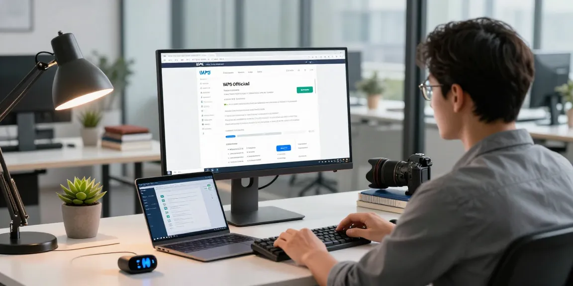 WPS Official Website showcased in a professional digital workspace highlighting productivity tools.